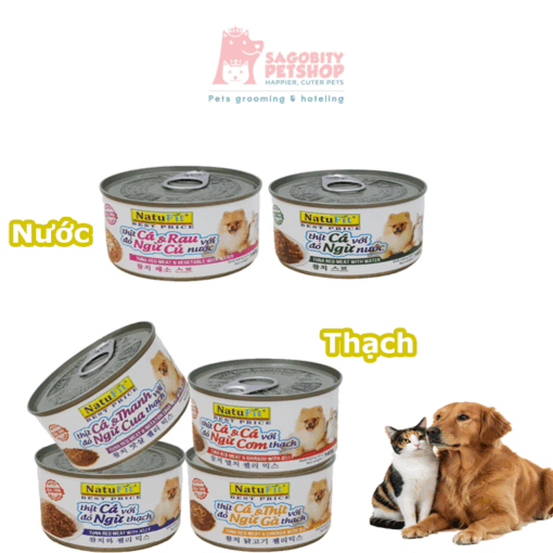 Pate thịt đỏ dành cho chó mèo Natufit mọi lứa tuổi 160g - Lon