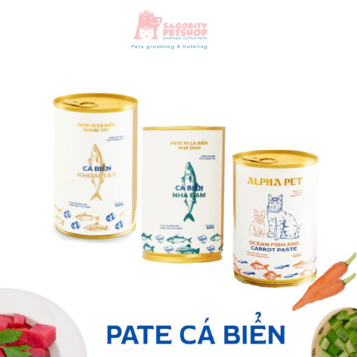Pate cá biển Alphapet dành cho Mèo nhiều vị - lon 400g - lon