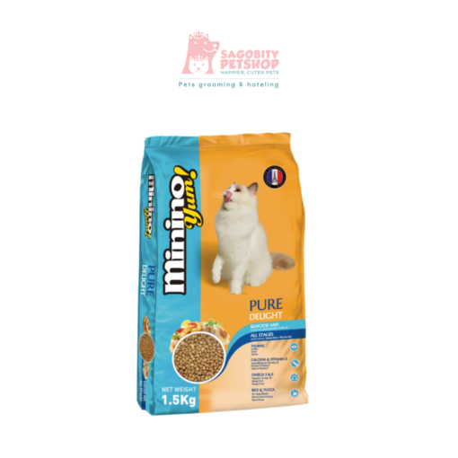 Thức ăn hạt mèo mọi lứa tuổi Minino Yum-Hải Sản