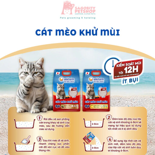 Cát vệ sinh mèo khử mùi - Unicharm