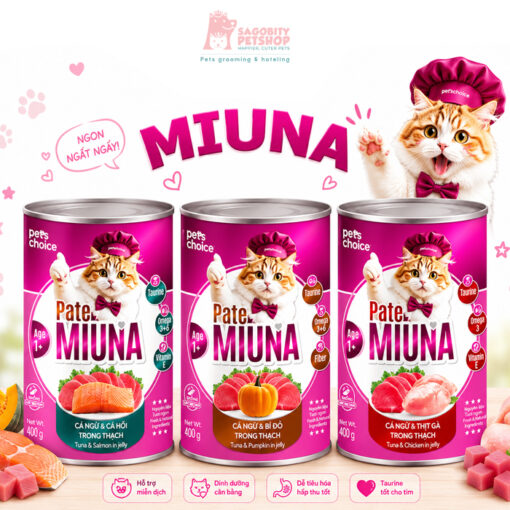 Pate Mèo Miuna dạng thạch lon – 400g